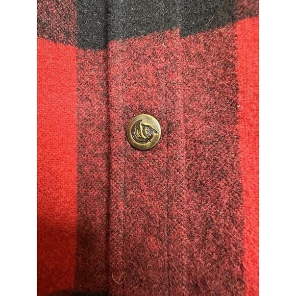FjallRaven Canada Shirt Womens S Shacket Wool Blend Buffalo Plaid Red Comfort - Picture 5 of 9